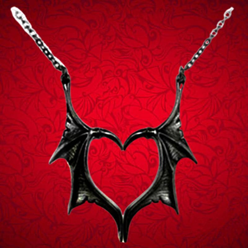 Punk Bat Wings Love Couple Pendant Necklace Devil Splice Necklace Adjustable Party Decoration Fashion Adult Jewelry
