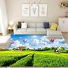 3D Floor Mat Rugs Kitchen Beach Waves Runner Carpet Kitchen Washable Non-slip Living Room Carpet Marine Bath Mat Absorbent