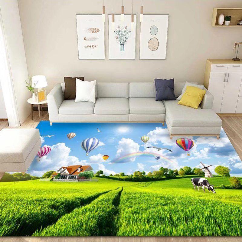3D Floor Mat Rugs Kitchen Beach Waves Runner Carpet Kitchen Washable Non-slip Living Room Carpet Marine Bath Mat Absorbent
