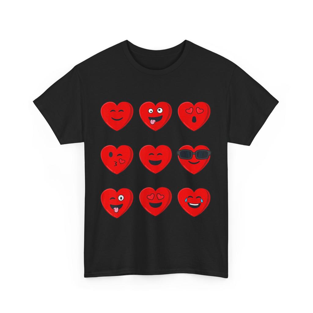Valentines Day Silly Faces Hearts Funny Boys Girls T-Shirt Mens Womens Tees Top