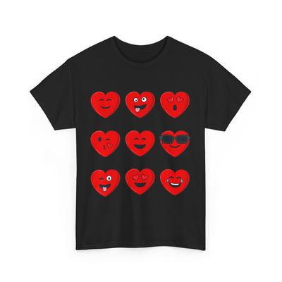 Valentinstag Alberne Gesichter Herzen Lustiges Jungen Mädchen T-Shirt Herren Damen Shirts Oberteil