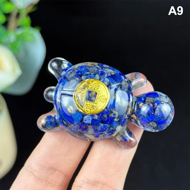 Money Turtle Statue Wealth-Attracting Feng Shui Good Luck Charm Resin Decorative Turtle Ornament Home Office Decor