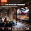 Manual Pull Down Projector Screen, 100 Inch 16:9 4K 1080 HD Retractable Projector Screen, Auto-Locking Portable Projection Screen, Portable Projector