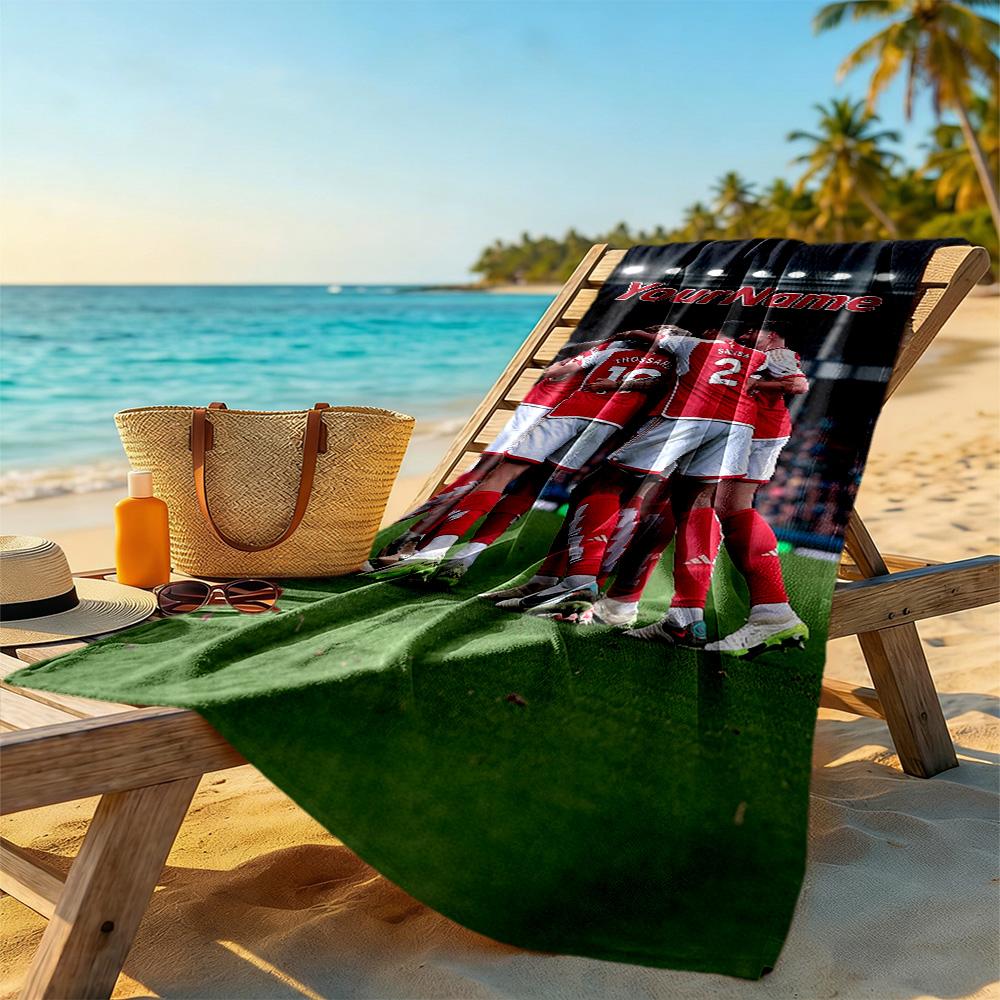 Arsenal Customized Name Beach Towel High Absorbency & Quick-Dry