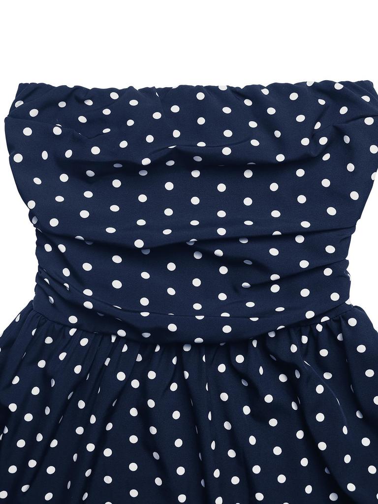 2026 Summer Elegant Retro Polka Dot Sleeveless Long Dress