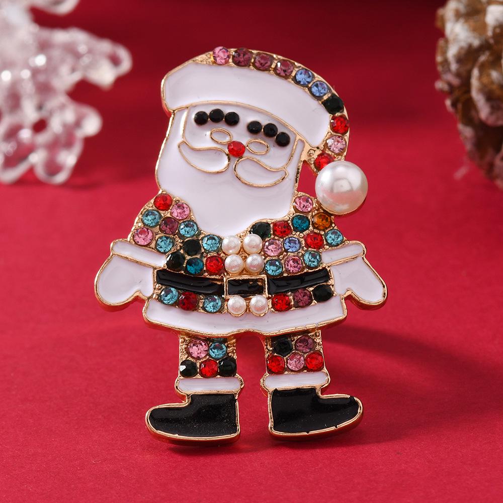 Santa Claus Rhinestone-Studded Earrings: European & American Cross-Border Fashion Design