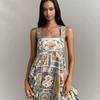 European and American New Linen Loose Waist Suspender Lace Pendulum Dress Women
