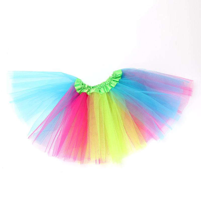 Children's Rainbow Tutu Skirt - European & American Style Ballet Mesh Skirt
