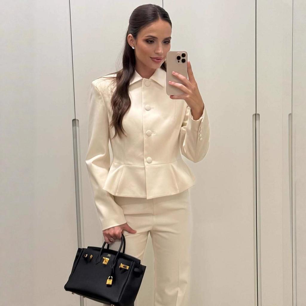 Casual Workplace Elegant Shirt Collar Button Shirt for White-collar Women, 2025 Autumn New Cross-border European and American Goddess Set