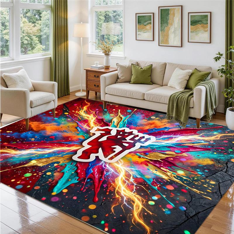 Manchester United Design Crystal Velvet Rug Soft Decorative Mat for Bedroom Entrance