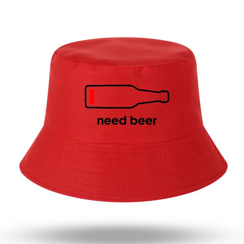 Need Beer Harajuku Hip Hop Men Women Bucket Hat Outdoor Sunscreen Beach Cap Fisherman Hat Fishing Hat Sun Hiking Fishing Cap