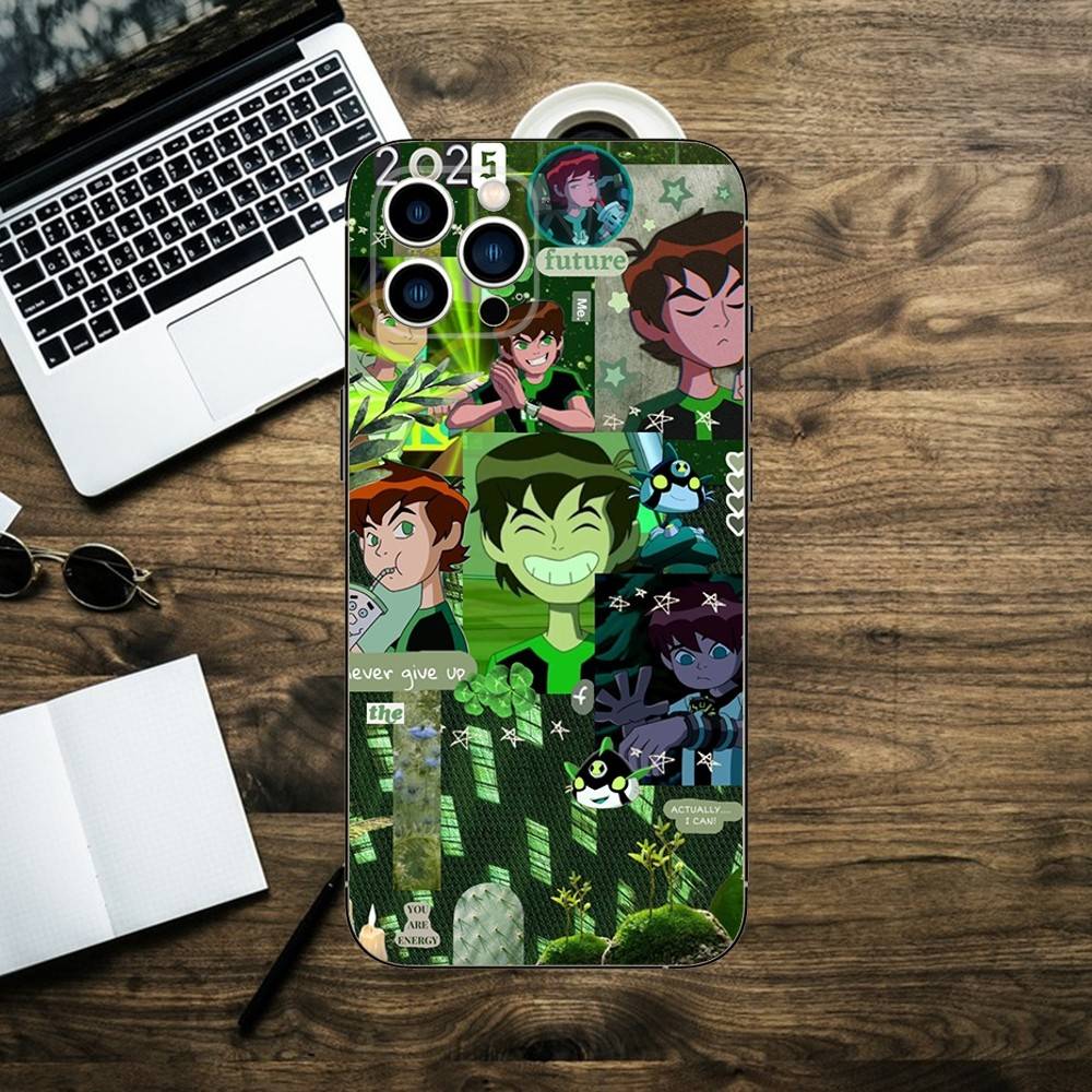 B-BenS Cartoon 10 Phone Case For iPhone 16,15,14,13,12,11,XS,XR,X,8,7,Pro,Max,Plus,mini Silicone Black Cover