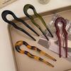 New U-Shaped Hair Fork Fashion Tortoiseshell Acetate Acrylic Hairpin Geometric Design Headwear Hair Sticks Women Girls