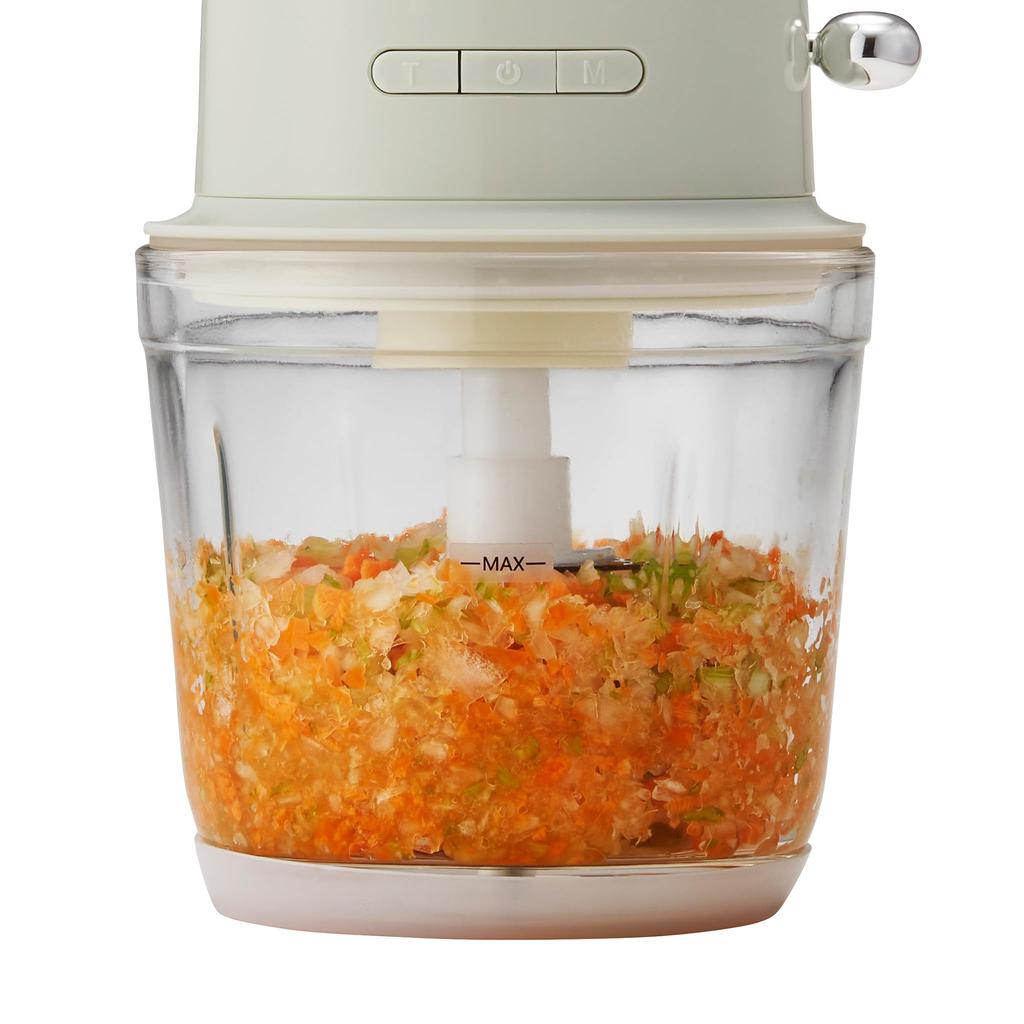 Toffy K-CH2 Rechargeable Multi-Food Processor with Scale (Ash White)