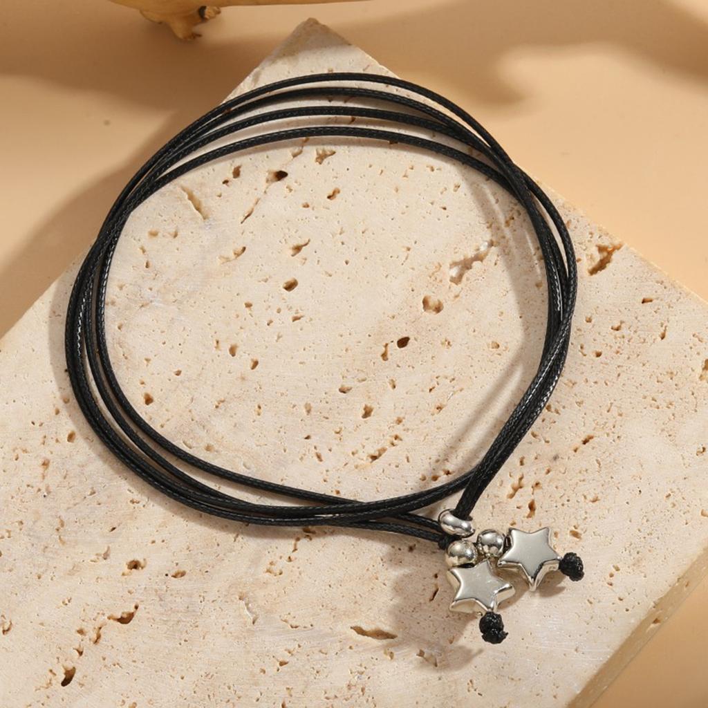 Moon Star Heart Flower Leather Rope Anklet Women Summer Beach Leather Anklet