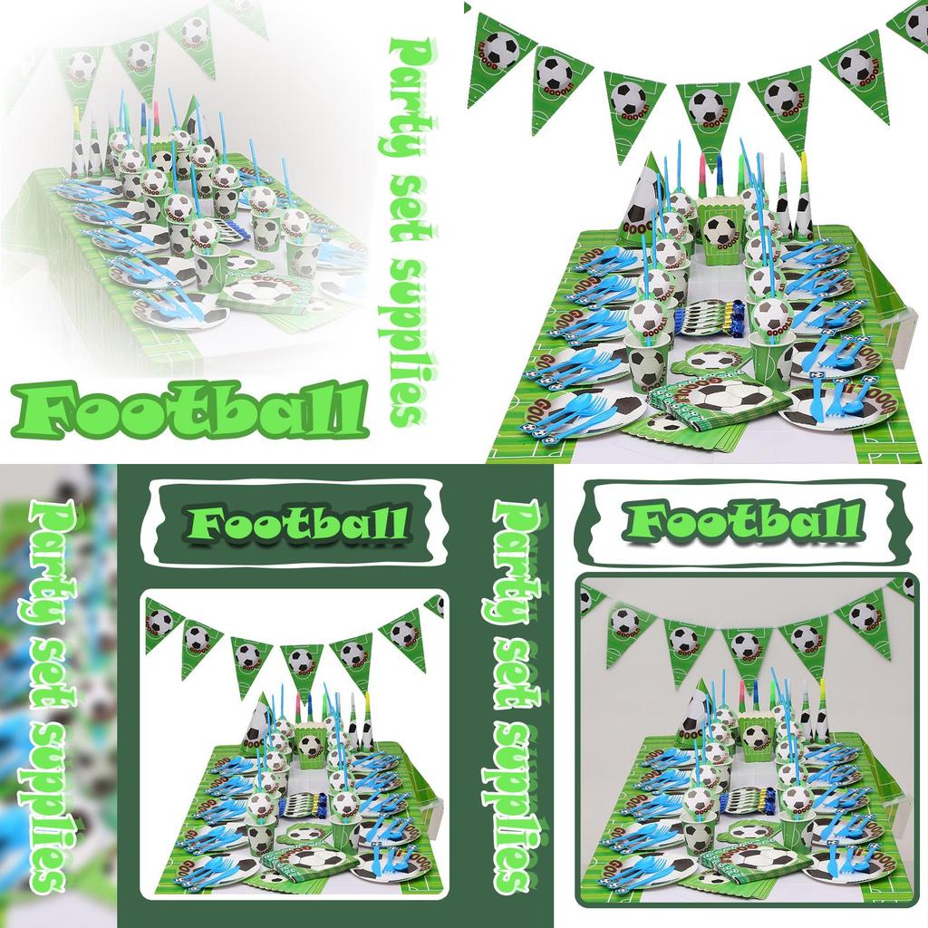 Cartoon Football Theme Party Tableware Plates Napkins And Favors For Kids Events