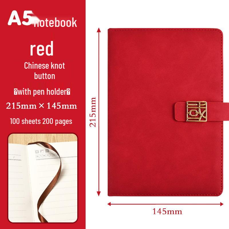 High-End Soft Leather Business Notebook with Magnetic Buckle and Custom Logo - Ideal Gift Set