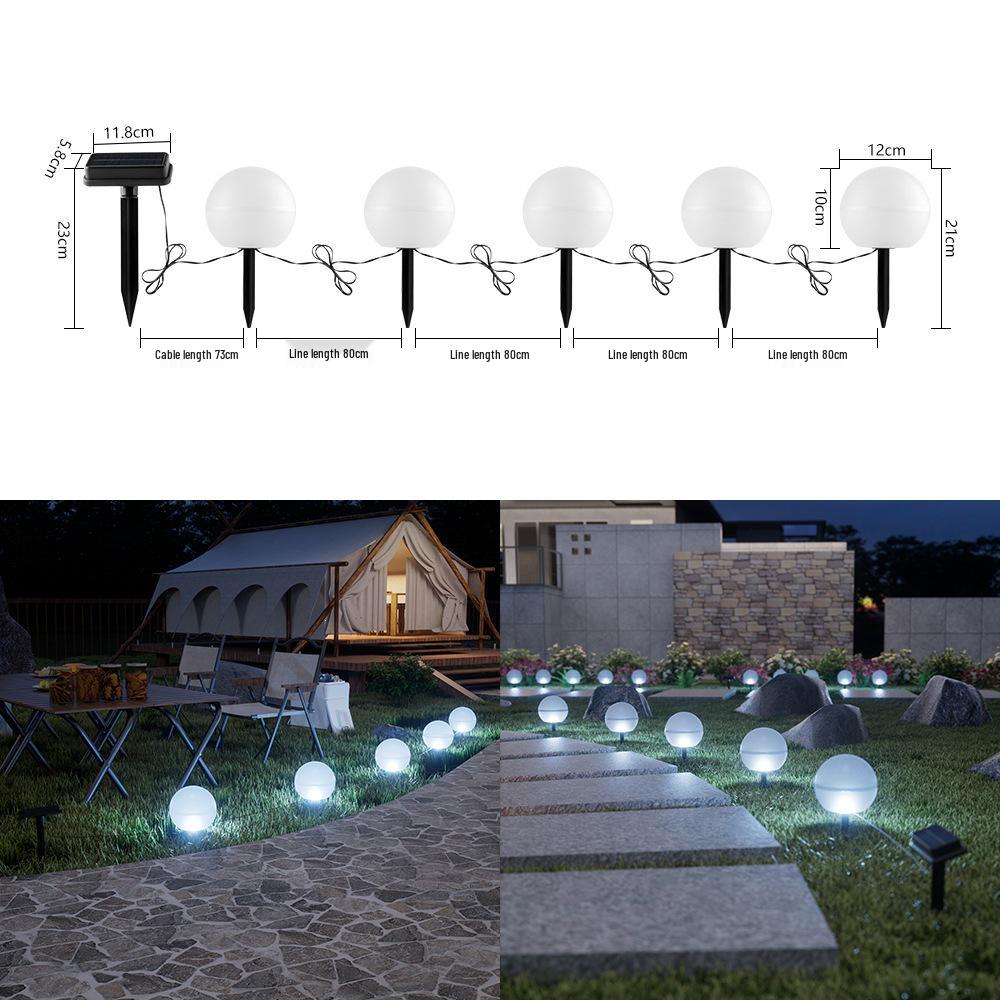 Solar-Powered Outdoor Garden Stake Lights: Rainproof Courtyard Ball Lights for Lawn and Landscape Decoration