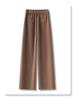 Apricot Women's Woolen Pants - 2024 Autumn/Winter Straight Wide-Leg Casual Style
