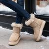 Wear thick-soled snow boots outside, women's medium tube 2025 new winter new products, piled, thickened and lightweight fur integrated cotton shoes