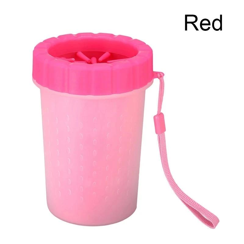 

Portable Pet Paw Cleaner Cup with Soft Silicone Bristles for Dogs Cats 360° Deep Cleaning Foot Washer червоний