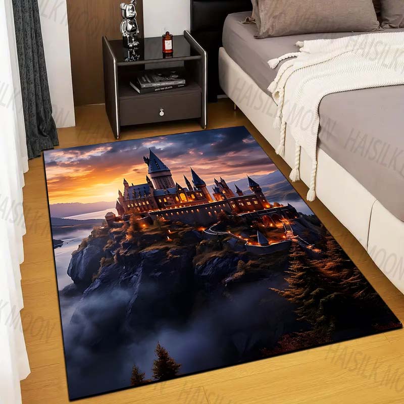 Castle Magic School Print Rug Carpet for Living Room Children's Bedroom Mat Sofa Doormat Floor Rug Home Decor Anti Slip Mat