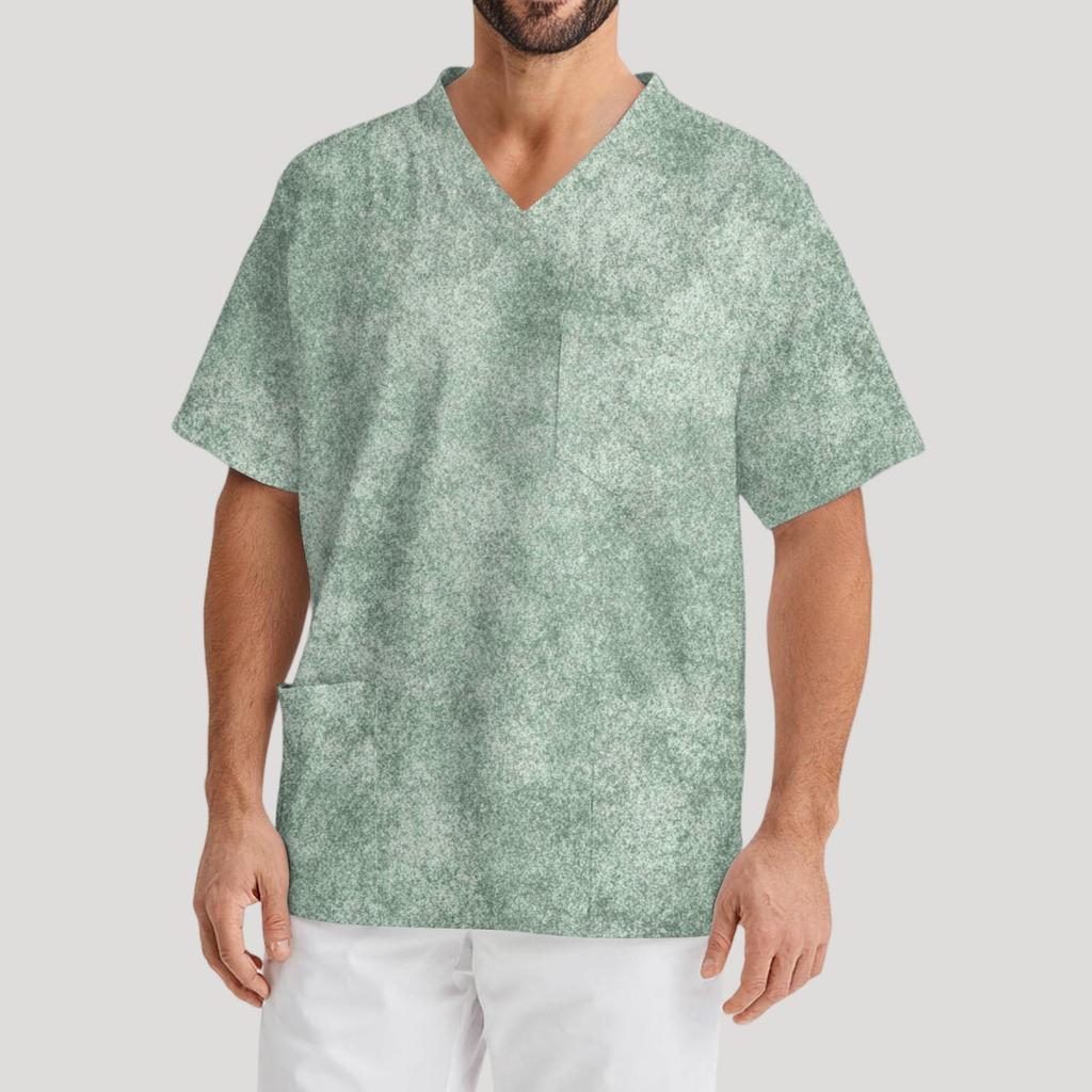 Pánská pracovní halenka s krátkým rukávem a výstřihem do V na hrudi