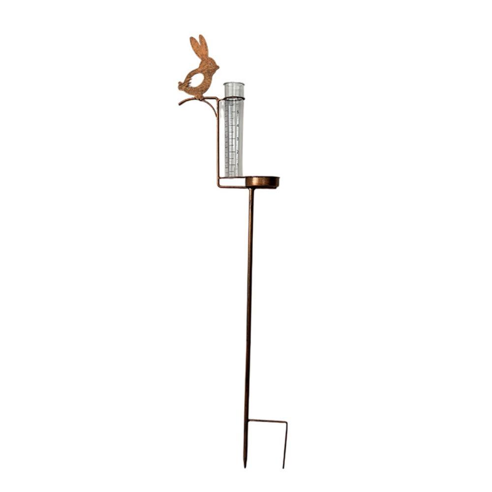 Rabbit Stake Garden Rain Gauge Weatherproof Bird Water Drinker Bird Feeding Station  Rain Catcher коричневый