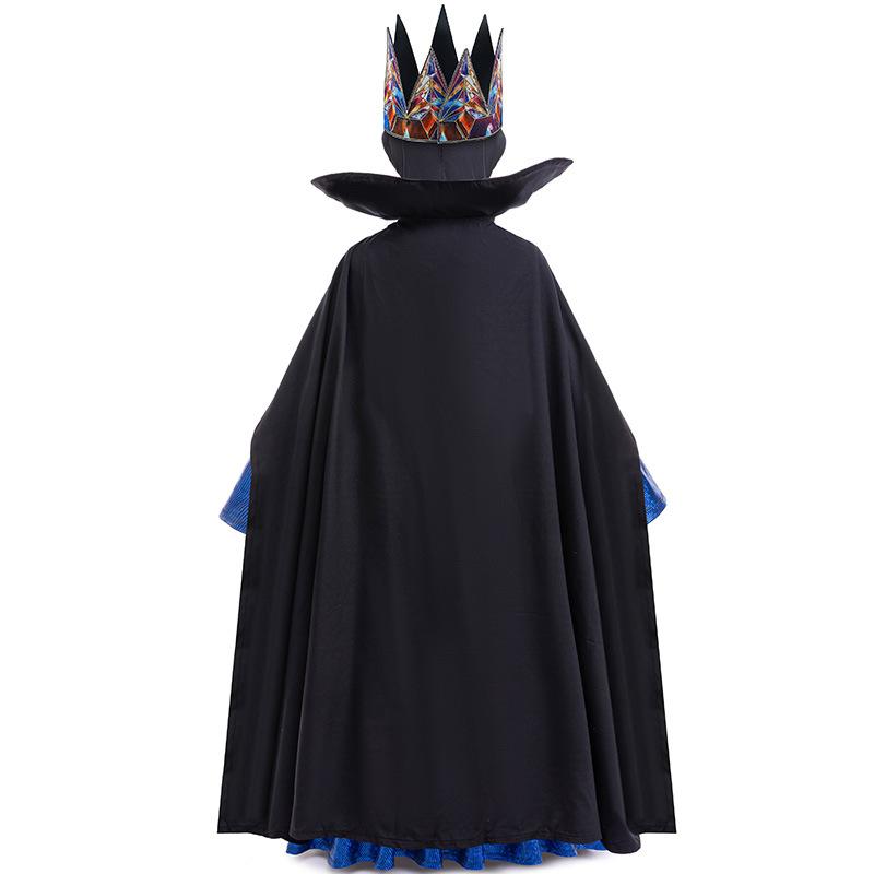 Costume da Cosplay Principessa Regina Malvagia per Bambini con Corona Maschera Gotica Vestito per Festa di Halloween Carnevale Ragazze
