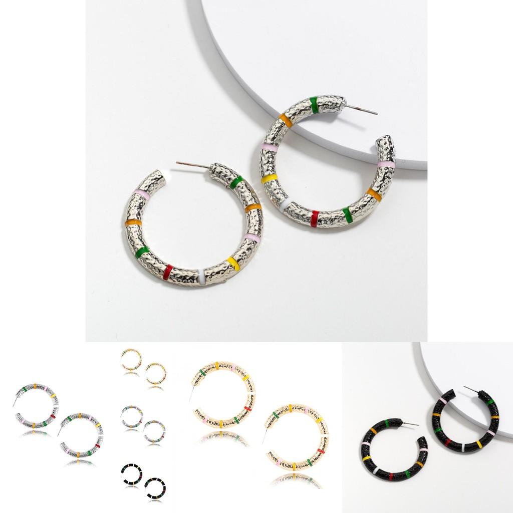 Trendy Fall 2021 Geometric Hoop Earrings In Black Gold And Silver