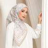 110*110cm Neuer Damen quadratischer Nationaler Schal Malaysia Baumwolle Druck Voile Kopftücher Bandana Foulard Femme Muslimisches Kopftuch Schal