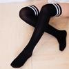 Japanische Preppy Style Gestreifte Baumwoll-Over-the-Knee-Socken
