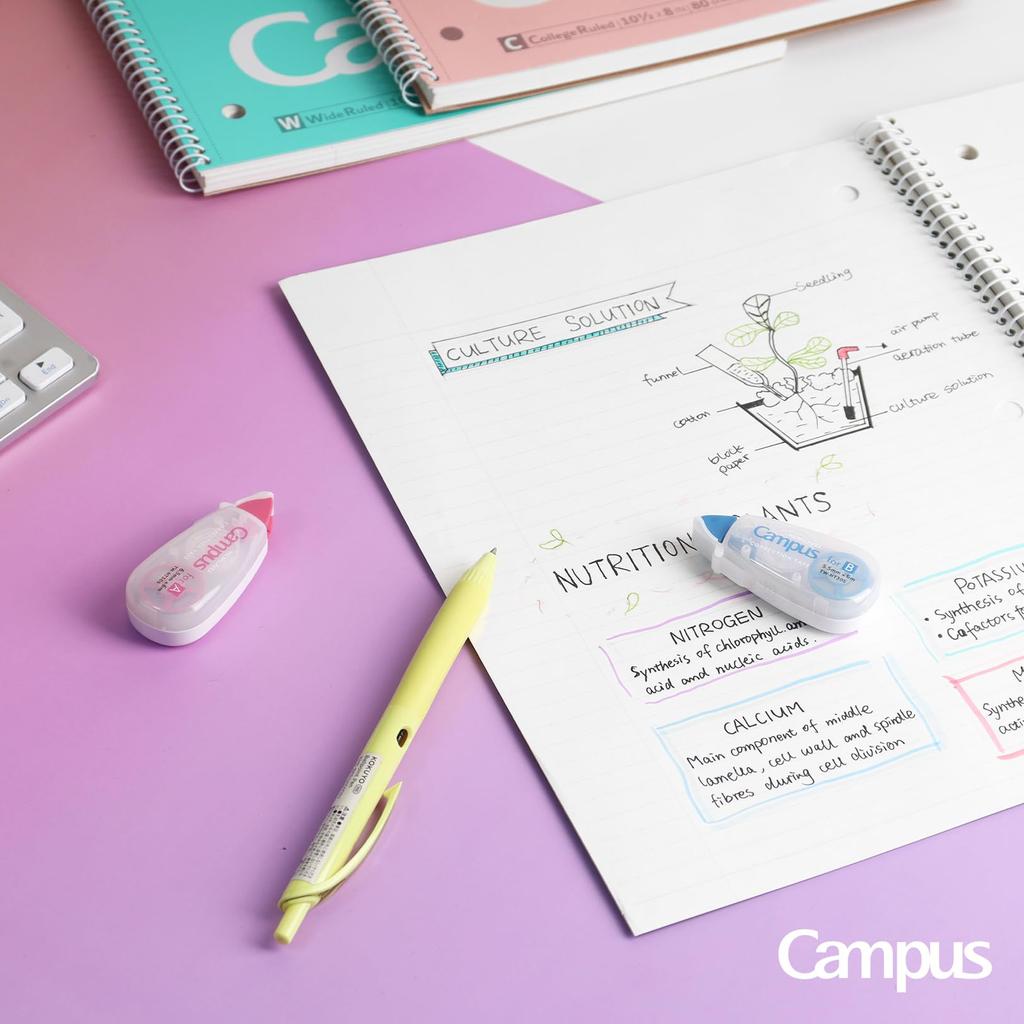 Kokuyo Campus Correction Tape Pack of 3 A-ruled Notebooks Disposables 6.5mm x 6m Pink