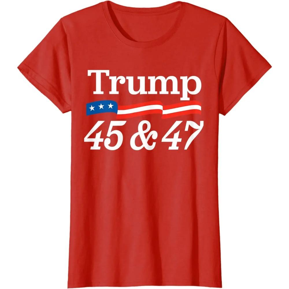 45 and 47 Trump 2024 Presidential Election Supporter Voters T-Shirt. Premium Cotton Short Sleeve O-Neck Unisex T Shirt New S-3XL
