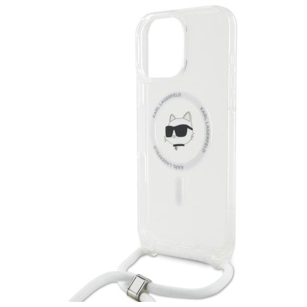 Karl Lagerfeld Klhmp16Lhcchnt Iphone 16  Pro 6.3 Hardcase Transparent Iml Choupette Head & Cord Magsafe