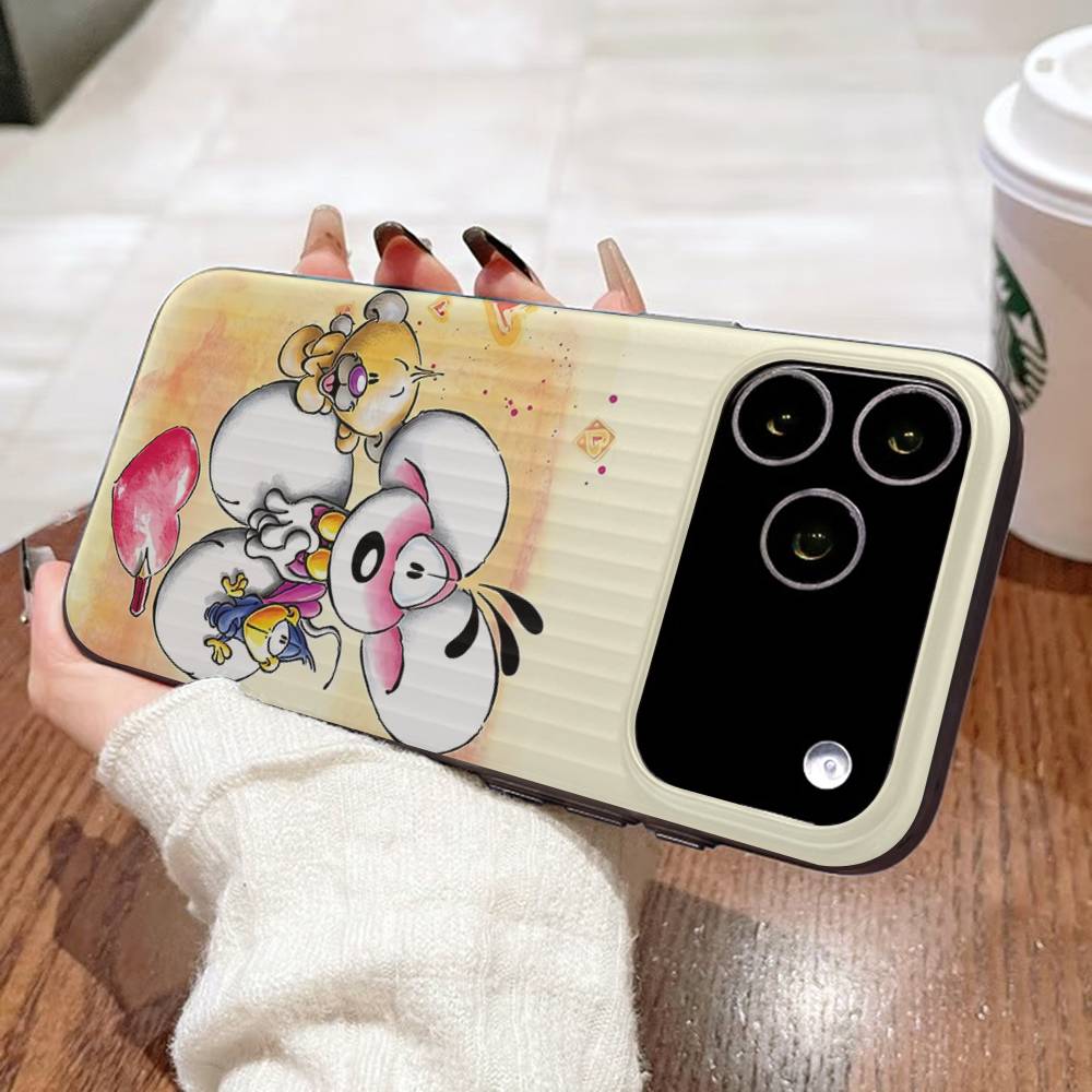 Cartoon D-Diddl For IPhone 17 16 15 11 12 13 14 Pro Max Plus Pro Corrugated Translucent Back Phone Cover
