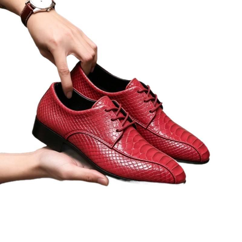 40-50 Men's Business Casual Leather Shoes 2026 Spring and Autumn Men's Snake Glossy Surface