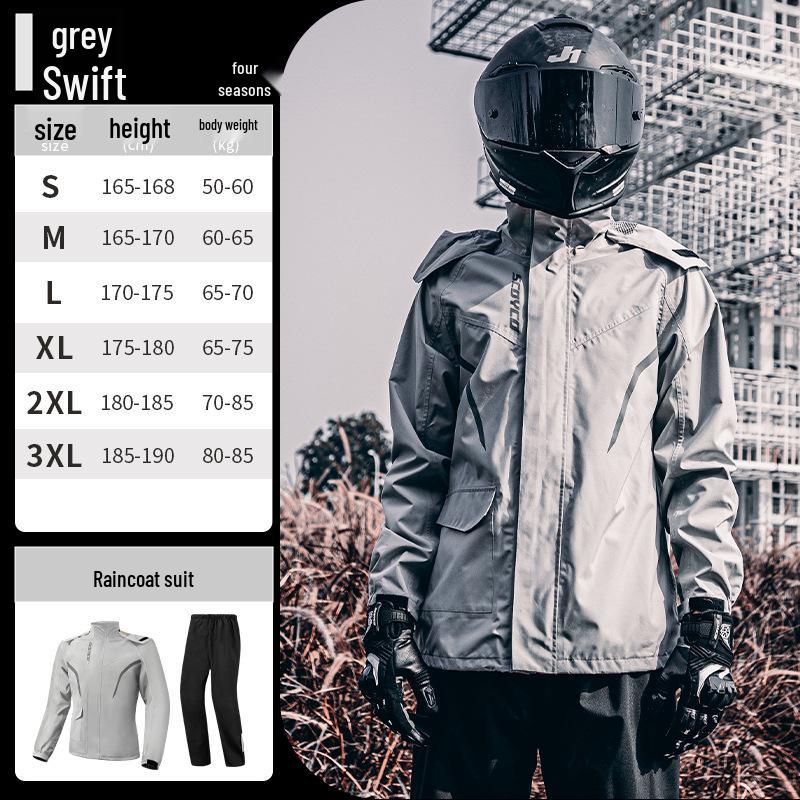 

Мужской ветрозащитный мотодождевик и брюки Saiyu - Водонепроницаемая, светоотражающая всесезонная экипировка для туризма. 2XL