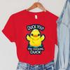 Cartoon DUCK T-Shirts Women's Animals Clothing DUCK YOU! YOU DUCKING DUCK Print Vintage Women TShirts Anger DUCK Female T-Shirts