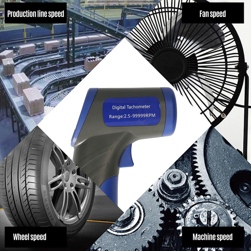 Digital Tachometer Laser Tachometer Handheld RPM Meter Speedmeter (2.5-99999RPM Measuring Range)