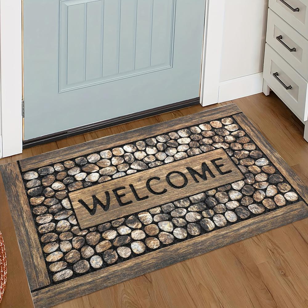 Stone Wood Pattern Home Decoration Floor Mat for Entryway Living Room Indoor Decorative Carpet Rug Home Decor Door Mat