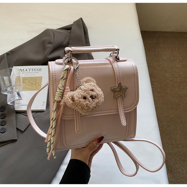 Niche Trend Schoolbag 2025 Spring College Women's Bag New Solid Color Versatile Student Multi-purpose Backpack Messenger Bag