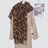 Soft Leopard Print Thickened Scarf Winter Shawl Lightweight Polyester Neckerchief Shawl For Women And Girls