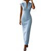 Abito da Donna a Tubino Senza Maniche con Collo Alto Scollatura a V Vita Stretta Bodycon Midi Abito da Sera Formale