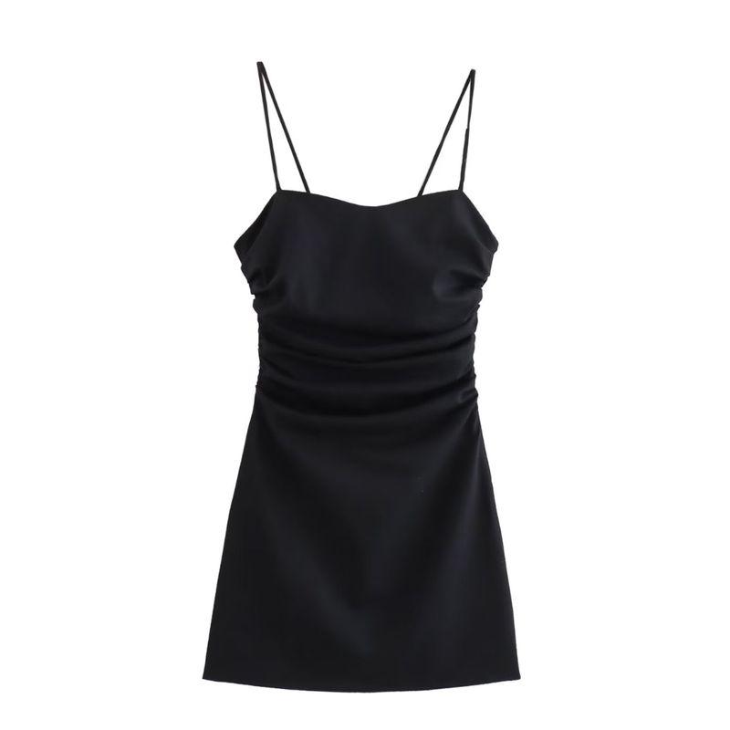 Kaslead New Arrival Women's Clothing Fashion Style Fashion Linen Blended Mini Ruched Dress 3196729