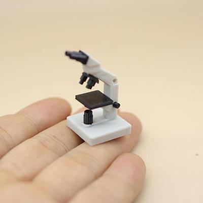 Realistic Mini Microscope Model High Simulation Non-Toxic Material Decor for Dollhouse Kids Science Pretend Play Gift
