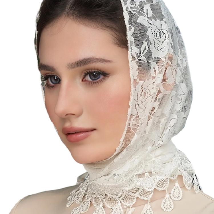 Elegant Mantilla Veils Mass Shawl for Formal Occasion Spanish Lace Headwrap Catholic Chapel Bride Veils for Church Wedding