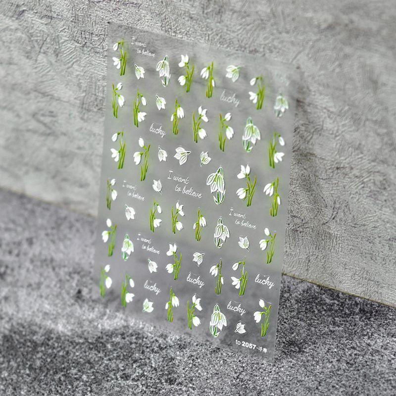 

Linglan Flower Tomoni Adhesive Japanese Style Nail Beauty Sticker Lily of the Valley 2057