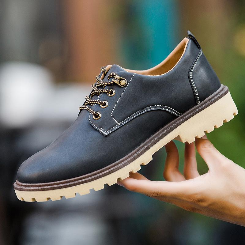 Spring, summer and autumn new British men's leather shoes, fashion casual shoes, driving business shoes, trendy single short boots men's shoes