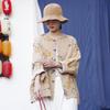 Johnature Women Vintage Print Floral Jackets Bat Sleeve Coats Spring Button Pockets Chinese Style O-Neck Jackets
